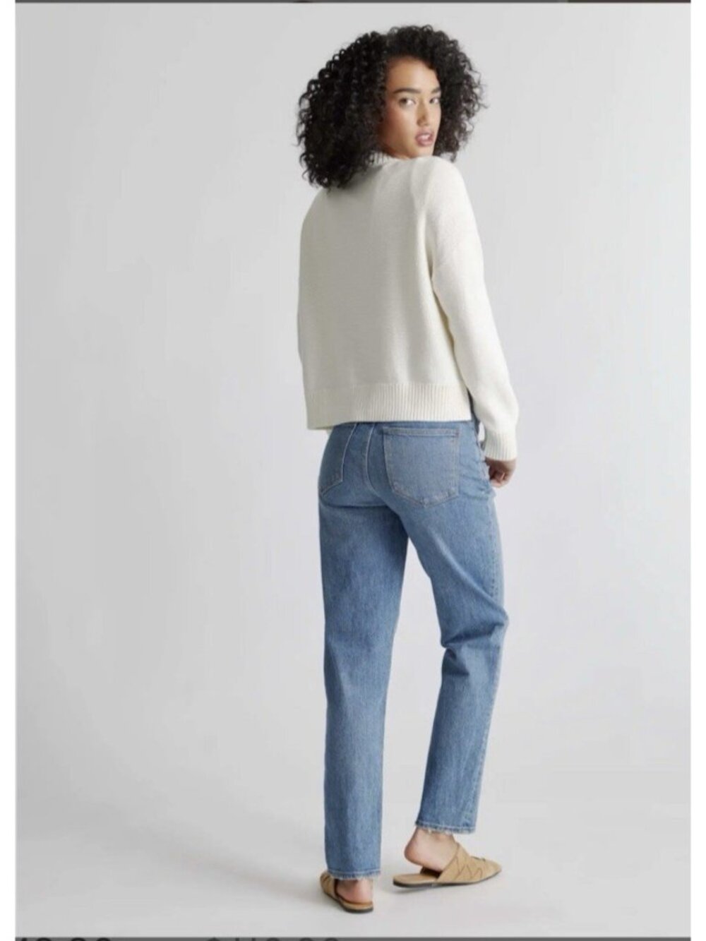Quince 100% Organic Cotton Cropped Cardigan Ivory Size XS - Picture 11 of 16